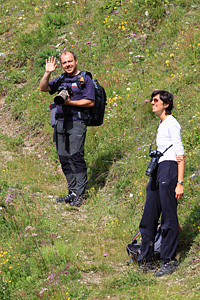 Max e Sara lungo il sentierino che conduce al Franzenshöhe