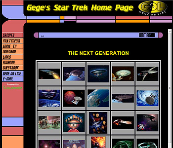 La "Gege's Star Trek Home Page" che nel 1998/99 ha dato origine a tutto...